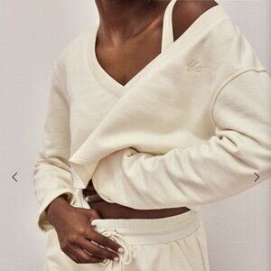 For Love & Lemons Crop V Neck Sweatshirt